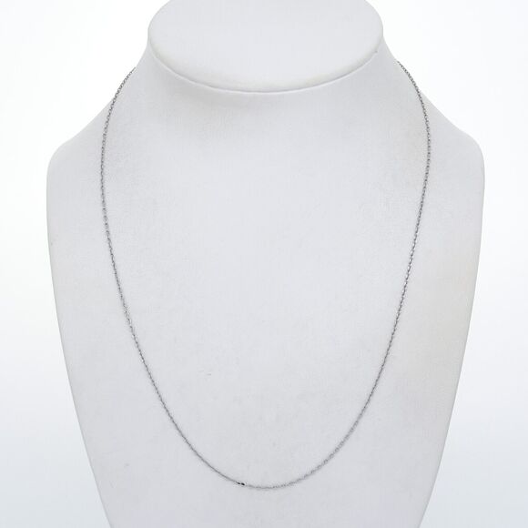 Adjustable Cable Chain Necklace | Vintage Sterling Silver 925 | 16.5"-18.5" - Picture 1 of 3